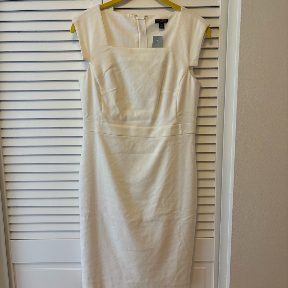 Ann Taylor NWT dress for work or brunch - brand new never worn. White